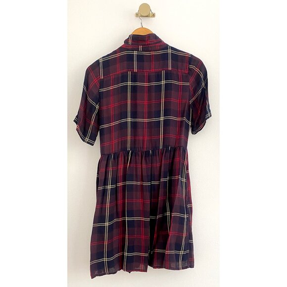 Jack Wills Plaid Shirt Dress – Navy/Burgundy – Size US 4 / Small - Picture 4 of 7